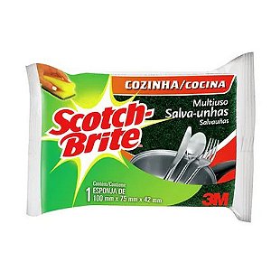 Esponja Lava Louça Multiuso Dupla Face Salva Unhas Scotch Brite Unitário 100mm X 75mm X 42mm 3M