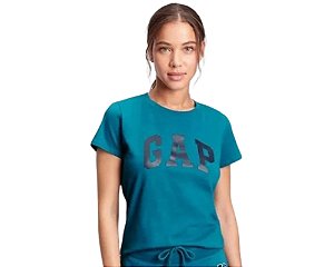 Camiseta Feminina GAP Azul Petróleo 100% Algodão - Tamanho P