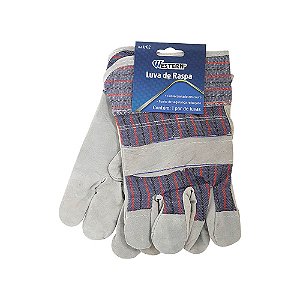 Luvas de Segurança e Proteção Couro Raspa com Reforço para Máquinas e Ferramentas Tamanho 7cm WESTERN -L-02