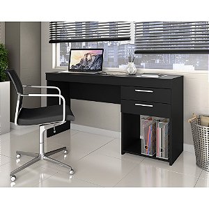 Mesa Office para Escritório 1,20m 02 Gavetas Preto NOTÁVEL