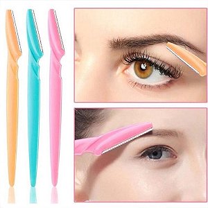 Beleza 10 Kits Unissex com 03 Navalhas Coloridas Para Designer de Sobrancelha e Rosto