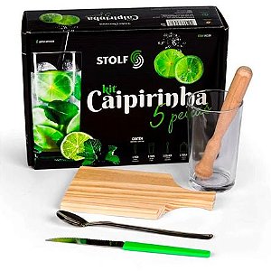 Kit Caipirinha Stolf Pinus com 05 Peças Stolf