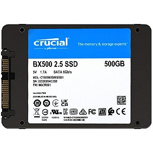 SSD de 500GB Crucial BX500 CT500BX500SSD1 550 MB Preto