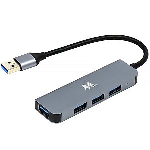 Hub USB HB-403 com 4 Portas USB 3.0 Cinza MTEK