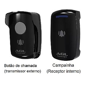 Campainha Eletrônica 35 Tons sem Fio Preto