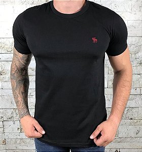 Camiseta Masculina ABERCROMBIE & FITCH Preto Básica