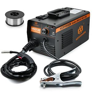 Máquina de Solda a Gás Mig Welder MIG145 sem Encaixe 0,6 mm 0,8mm com Núcleo de Fluxo para Solda Doméstica Preto