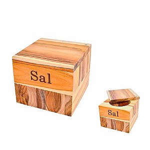 Saleiro de Madeira Teca Premium 12x11 cm Stolf