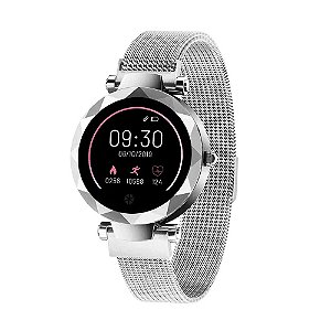 Relógio Smartwatch Paris One Touch 1.4 Pol Android/ iOS Bluetooth 4.2 à Prova D'água Atrio Prata