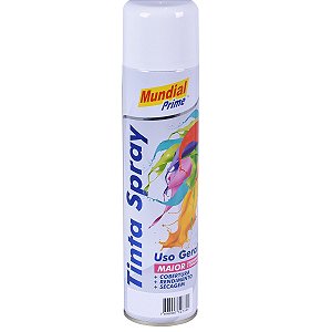 Tinta Spray Multiuso 400ml Branco Brilhante MUNDIAL PRIME