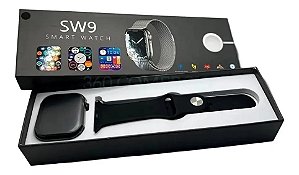 Relógio Smartwatch Sw9 com 02 Pulseiras + Película de Proteção