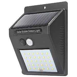 Arandela Luminária com Led de 30 Energia Solar com Sensor de Presença