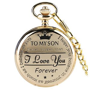 Relógio Medalhão Moda Flip Quartz Pocket Watch em Aço Inoxidável