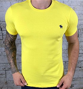 Camiseta Masculina ABERCROMBIE & FITCH Amarelo Básica