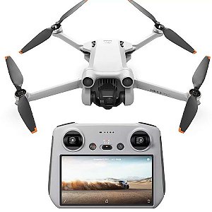 Drone DJI Mini 3 Fly More Combo Plus (DJI RC) 4K com GPS Cinza com Grafite DJI