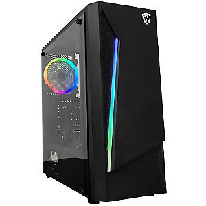 Games - Gabinete Gaming Satellite 1102K com Cooler RGB Preto