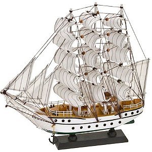 Barco Decorativo de Madeira 40x37 cm Mabruk Branco