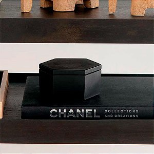 Potiche em Cimento Hexagono 06cm Preto MART