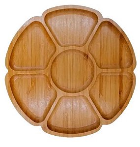 Petisqueira de Bambu Flor com 07 Divisórias 24cm DOLCE HOME