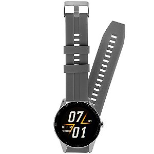 Smartwatch MIDI PRO MDP-G20 com GPS e Bluetooth Cinza com Prata