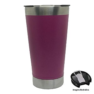 Copo Térmico 473ml NEXT TRADING com Tampa Rosa