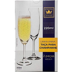 Jogo de Taças de Cristal Anna Bohemia 220ml com 02 Peças FULL FIT