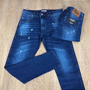 Calça Masculina Jeans TH Azul Médio Rasgada Diferenciada