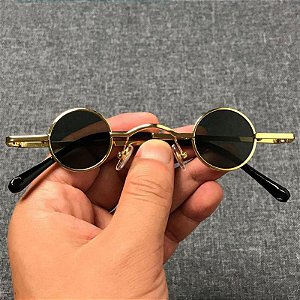 Mini Óculos de Sol Unissex Retrô Redondo