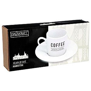Jogo de Xícaras de Porcelana Manhattan Coffee ETILUX 80 ml com 12 Peças