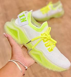 Tênis Masculino PHILIPP PLEIN Runner Iconic Branco com Verde