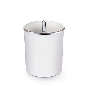 Lixeira ARTHI com Tampa em Inox de 05 litros Branca
