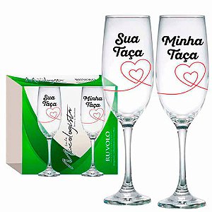 Conjunto de Taças de Vidro para Champagne Casal II 200ml com 02 Peças RUVOLO
