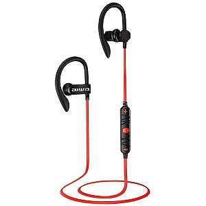 Fone de Ouvido sem Fio AIWA AW AP6BT com Bluetooth e Microfone Vermelho com Preto