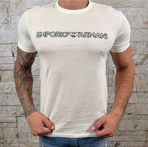 Camiseta Masculina ARMANI Empório Armani Branco Básica