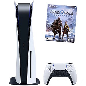 Console Sony PS5 Edição Digital + God of War Ragnarök, Branco +