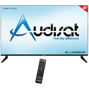 Smart TV LED 50" AUDISAT AD-50 4K Ultra HD Android TV Wi-Fi com Conversor Digital Preto