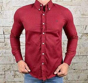 Camisa Masculina TH Manga Longa Vinho