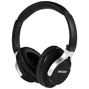 Fone de Ouvido sem Fio AIWA AW A36BT com Bluetooth e Microfone Preto com Prata
