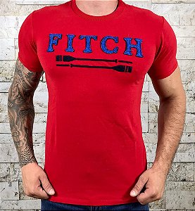 Camiseta Masculina ABERCROMBIE & FITCH Vermelho Diferenciada