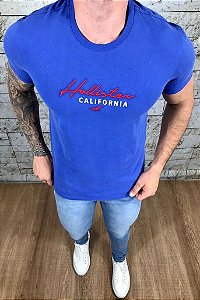 Camiseta Masculina HOLLISTER Azul Califórnia
