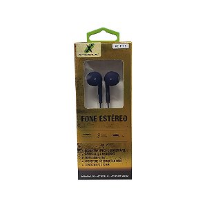 Fone de Ouvido com Microfone Plug P2 Azul X-CELL