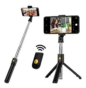 Bastão Selfie STICK Smartphone Controle Via Bluetooth com Tripé