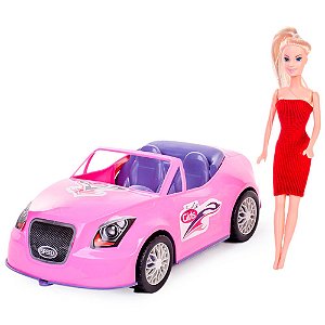 Carrinho com Boneca Sport Car Girls Zuca Toys