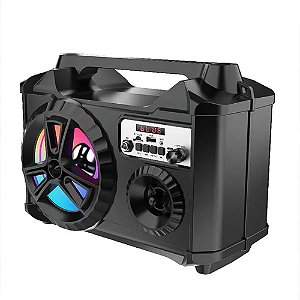 Caixa de Som Bluetooth em LED de Alça Radiodifusão com Microfone