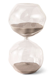 Ampulheta de Vidro Cinza Orgânica 60 minutos 09x19cm MART