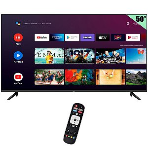 Smart TV LED 50" MK50FSAU 4K Ultra HD Android TV Wi-Fi e Bluetooth com Conversor Digital  MTEK