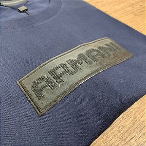 Camiseta Masculina ARMANI Azul Marinho Diferenciada
