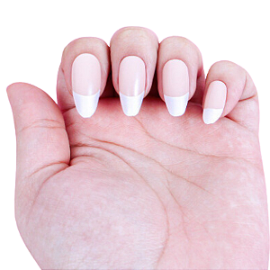 Kit Unhas Postiças Stiletto com Fracesinha 12 Peças Reutilizável Cores Aleatórias