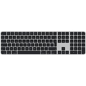Teclado sem Fio APPLE Magic Keyboard with Touch ID and Numeric Keypad A2520 com Bluetooth Cinza com Preto