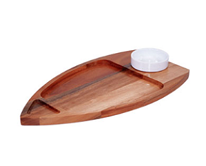Tábua de Madeira Barca para Sushi 41cm MS MADEIRAS